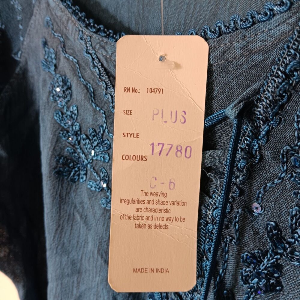 Boho Fairycore Embroidered Tunic Top Plus Size NWT Advance Apparels Festival - Picture 5 of 10